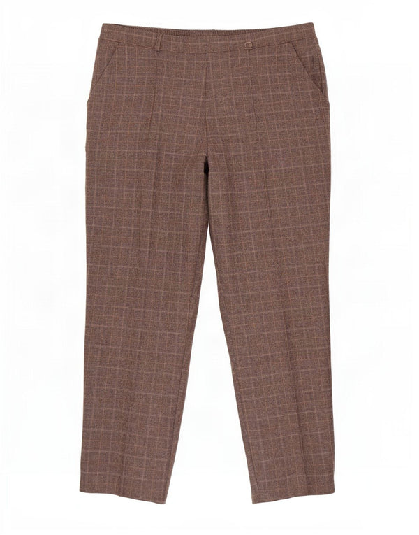 Marks & Spencer Γυναικεία Casual Παντελόνια UK 14 Large W34 L27 Brown Check