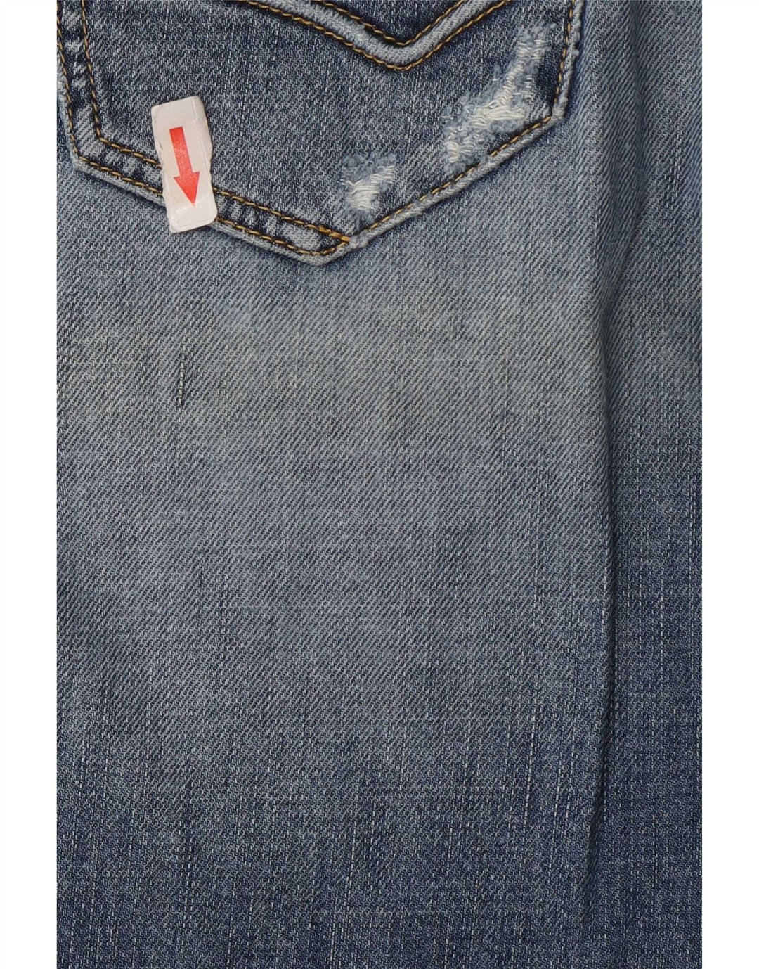 Gas Womens Distressed Straight Jeans W30 L30 Blue Cotton