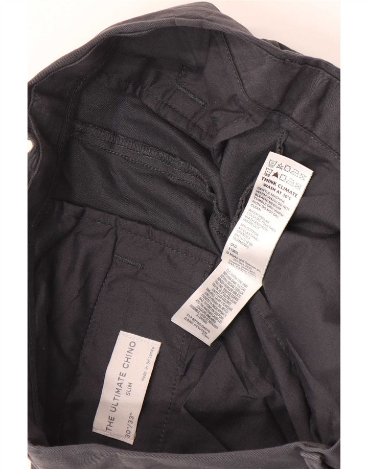 Ανδρικό παντελόνι Chino Marks & Spencer W30 L33 Γκρι βαμβακερό