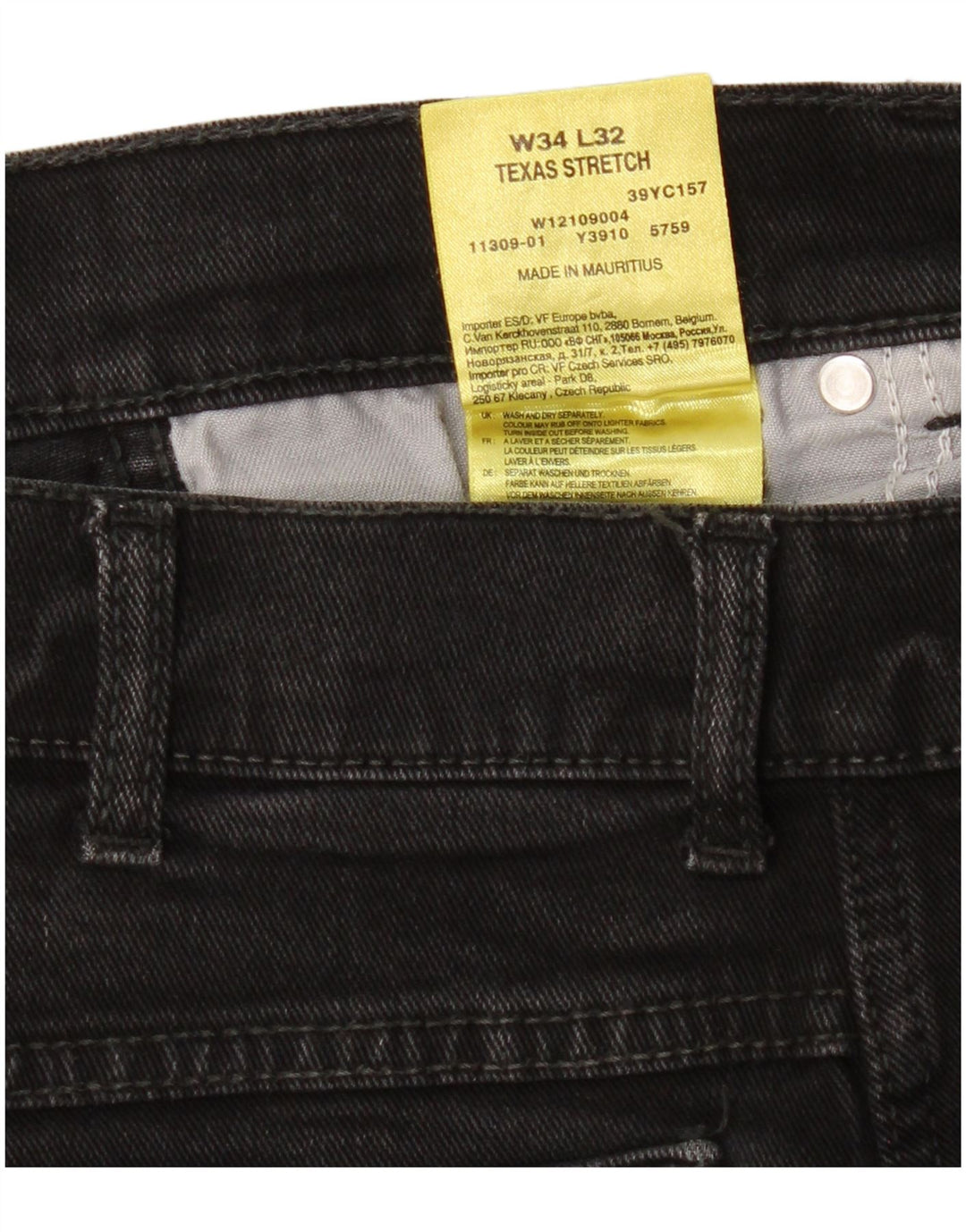 Ανδρικό τζιν ίσιο Wrangler Texas Stretch W34 L32 Μαύρο βαμβακερό