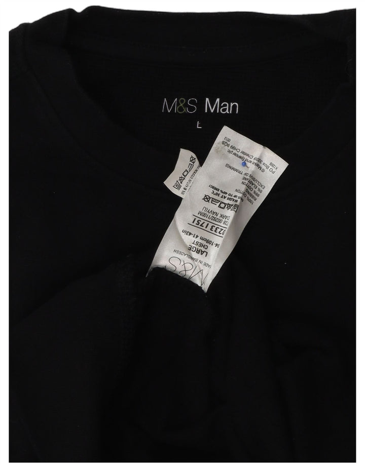 Ανδρική φούτερ Marks & Spencer Jumper Large Navy Blue Cotton