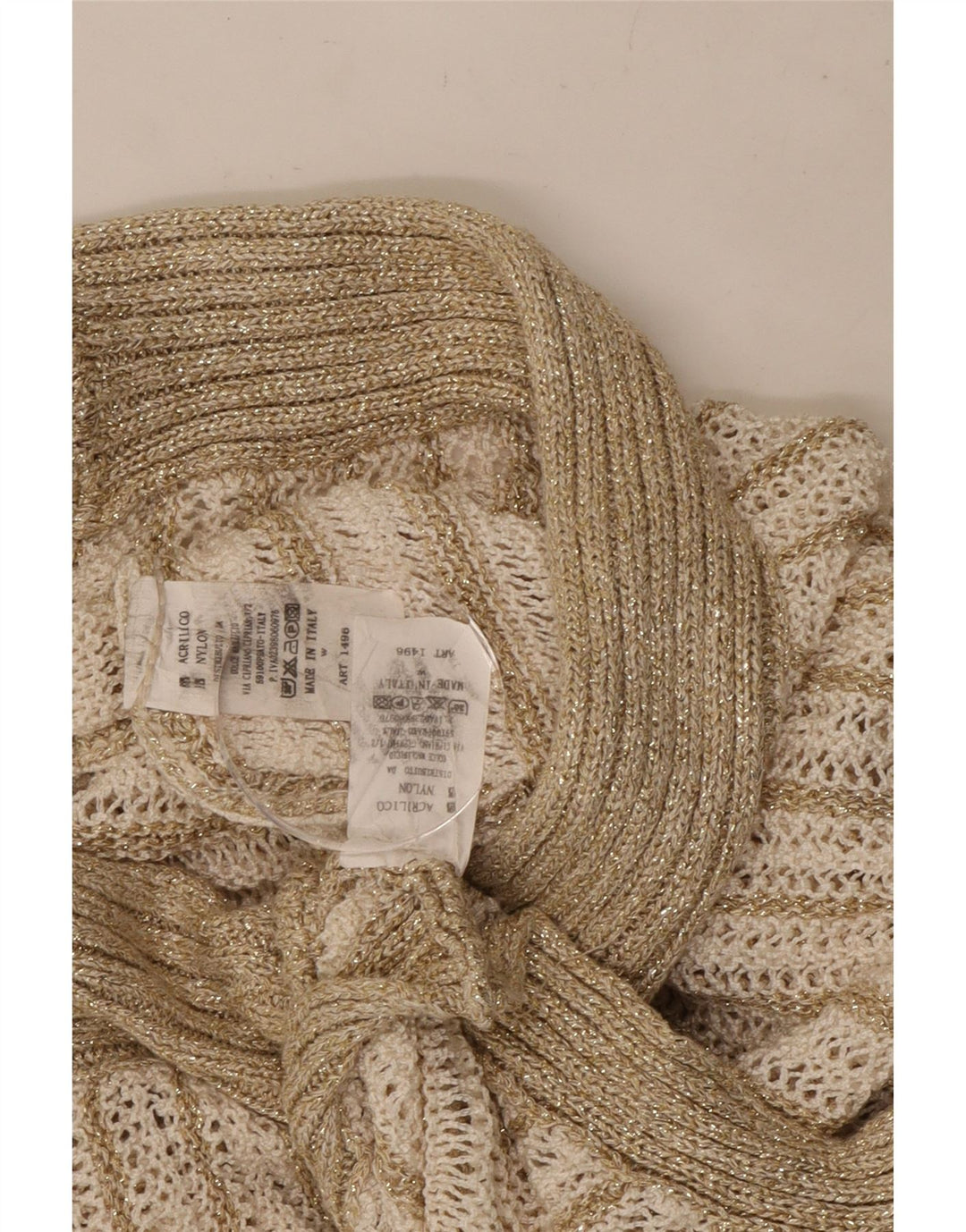 Vintage γυναικεία φούστα 2 τεμαχίων UK 8 Small W26 μπεζ ριγέ ακρυλικό