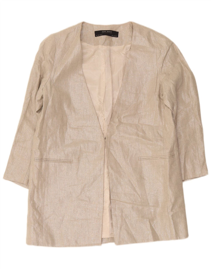 Zara Γυναικείο Μπουφάν Blazer 3/4 μανίκι UK 14 Large Grey