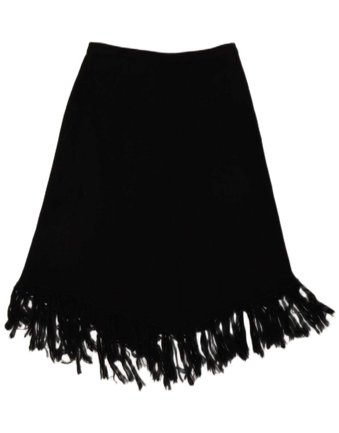 Max & Co. Γυναικεία ασύμμετρη πλεκτή φούστα σε γραμμή Α μεγάλη W34 μαύρο παρθένο μαλλί
