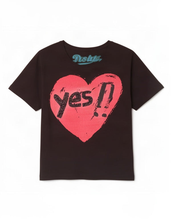 Desigual Γυναικείο γραφικό T-Shirt Top UK 14 Medium Black
