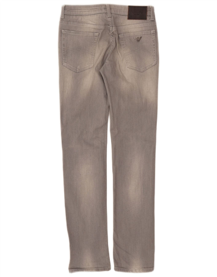 ARMANI JUNIOR Girls Slim Jeans 11-12 ετών W26 L29 Γκρι βαμβακερό