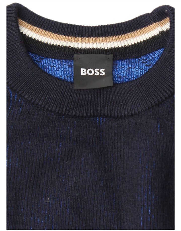 Πουλόβερ Hugo Boss Boys Crew Neck Jumper 11-12 Years Large Navy Blue Cotton