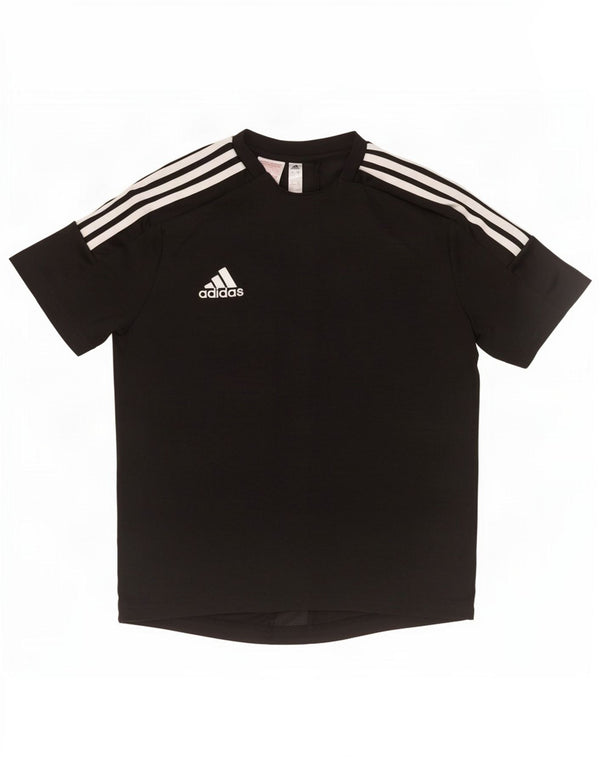 Adidas Boys Climalite T-Shirt Top 13-14 Years Black Polyester