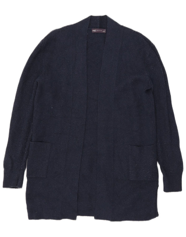 Marks & Spencer Γυναικείο Longline ανοιχτό πουλόβερ ζακέτα UK 10 Small Navy Blue