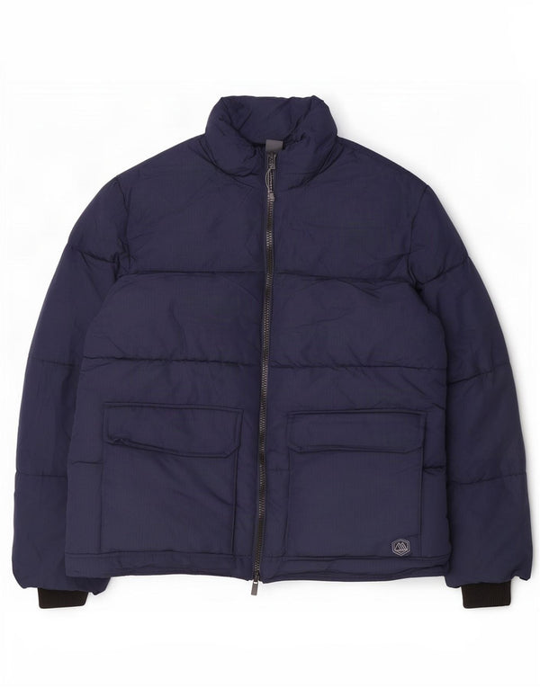 Ανδρικό μπουφάν Marks & Spencer UK 42 XL Navy Blue Polyester