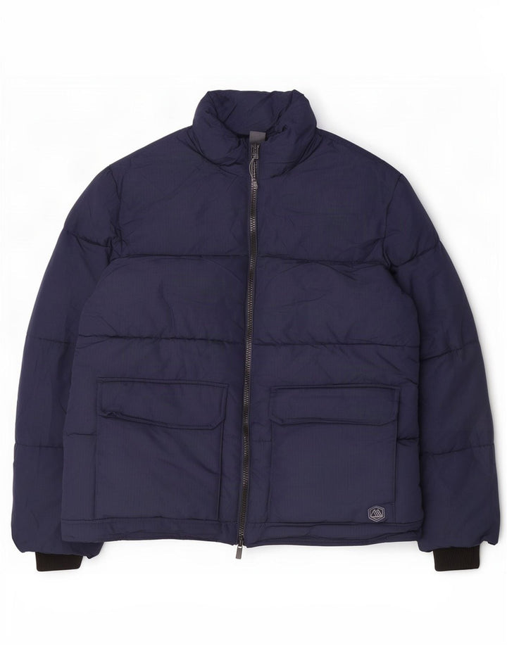 Ανδρικό μπουφάν Marks & Spencer UK 42 XL Navy Blue Polyester