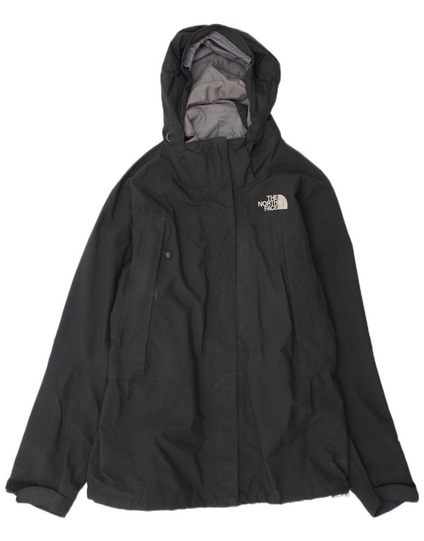 The North Face Womens Hooded Rain Jacket UK 16 Large Black Nylon