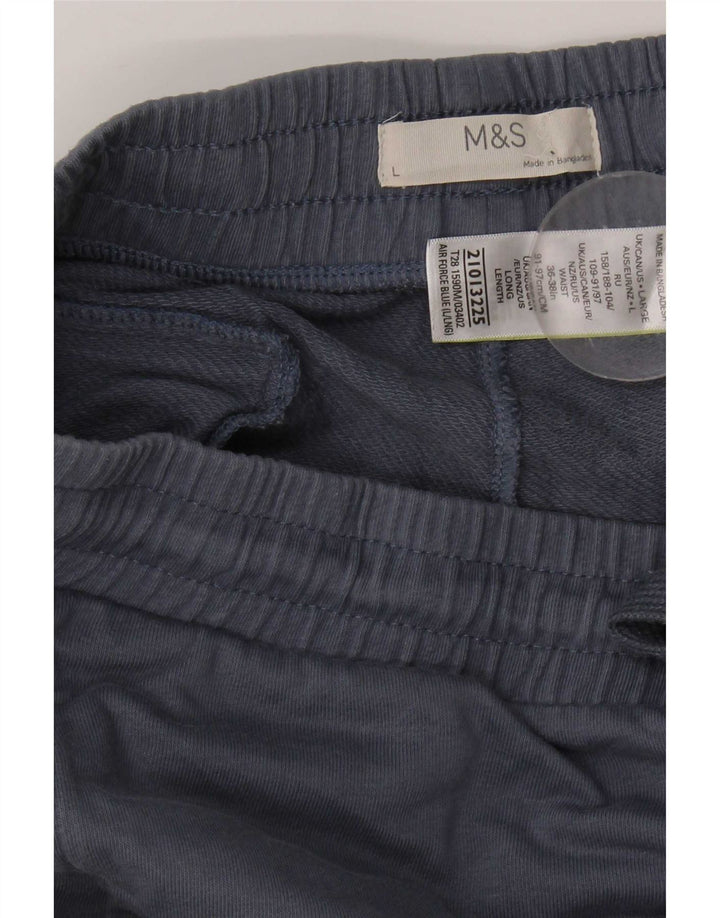 Ανδρική αθλητική φόρμα Marks & Spencer Παντελόνι μεγάλο μπλε βαμβακερό