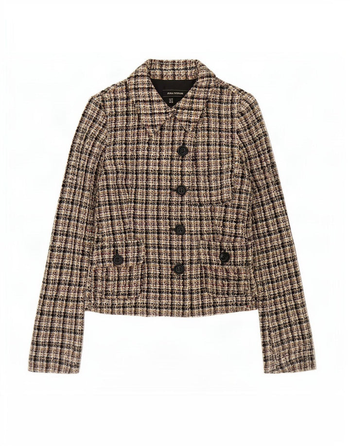 Zara Γυναικείο σακάκι blazer 5 κουμπιών UK 12 μεσαίο πολύχρωμο τσεκ