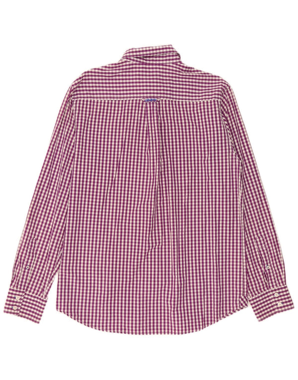Ανδρικό πουκάμισο Crew Clothing Μεγάλο μωβ βαμβακερό Gingham