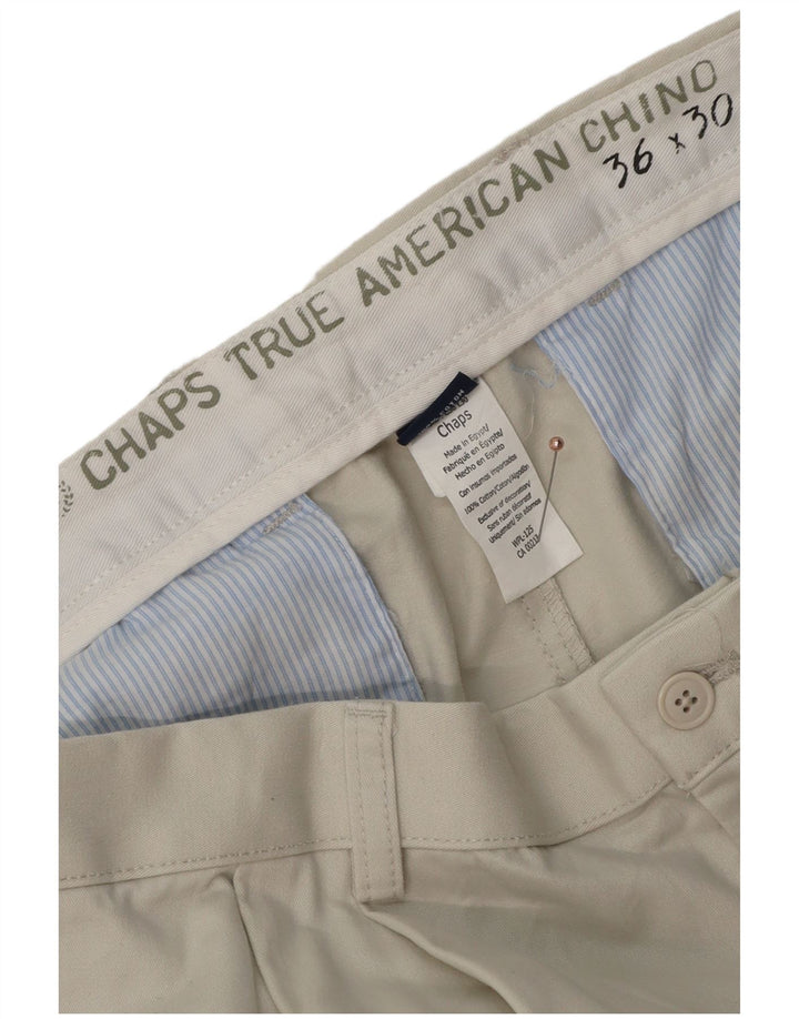 Ανδρικό παντελόνι Chino CHAPS W36 L30 Λευκό βαμβακερό