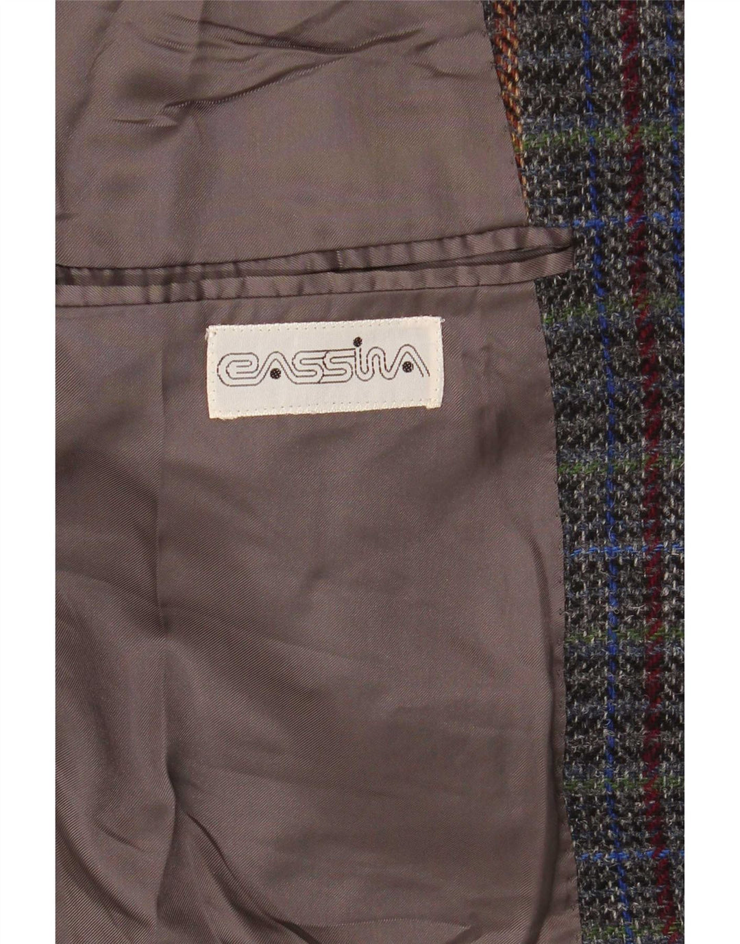 Vintage Ανδρικό σακάκι με 2 κουμπιά σακάκι UK 40 Large Grey Check Wool
