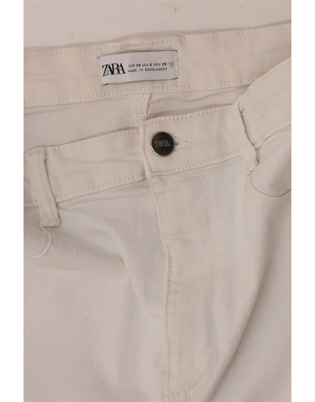 Zara Γυναικείο Τζιν Jegging EU 38 Small W28 L28 Λευκό