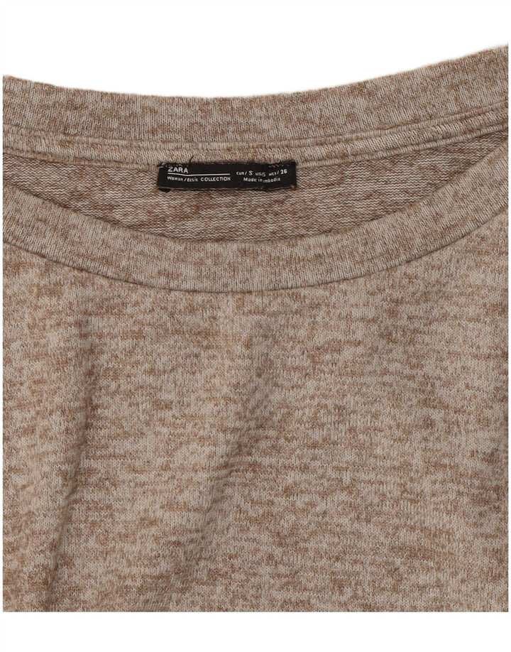 Zara Γυναικείο τοπ μακρυμάνικο UK 10 Small Grey Flecked