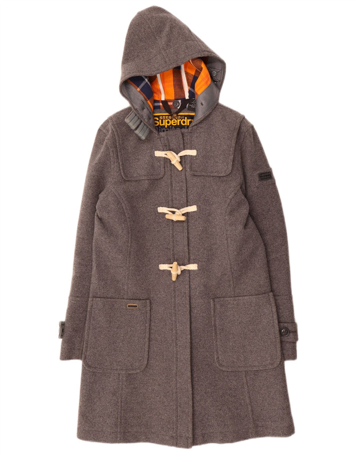 Superdry Γυναικείο παλτό Duffle με κουκούλα UK 12 Medium Grey Wool