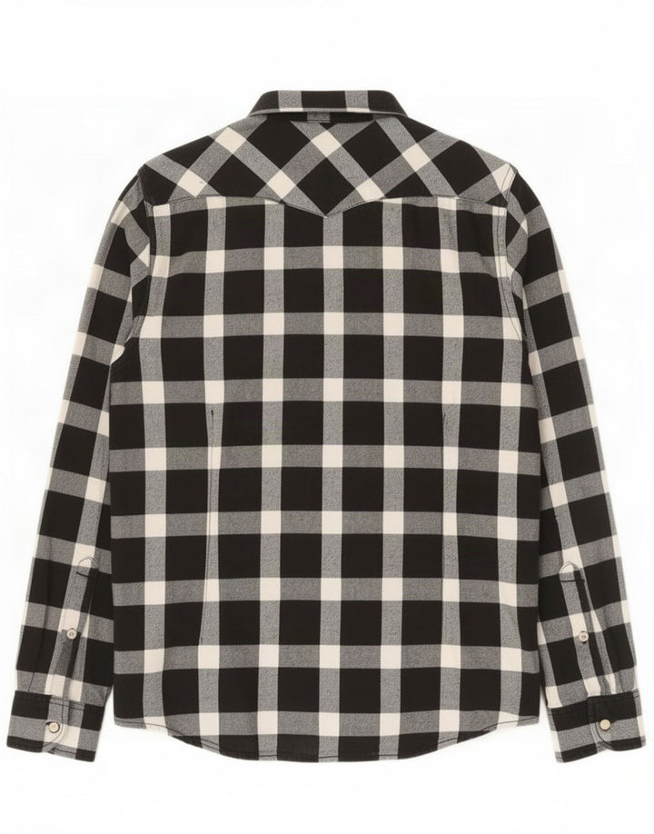 Ανδρικό φανελένιο πουκάμισο Lee Slim Fit, μεσαίο μαύρο βαμβακερό