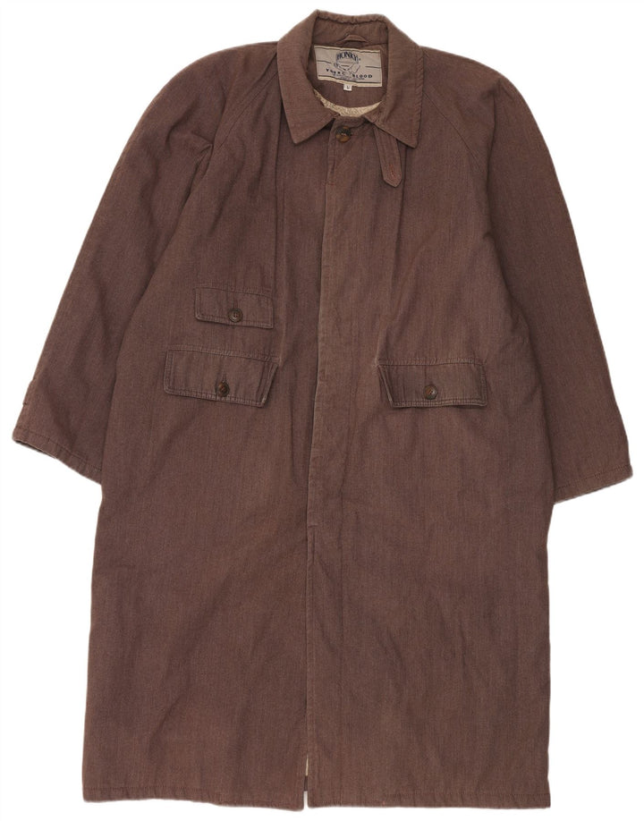 Vintage Ανδρικό Πανωφόρι UK 40 Large Brown Βαμβακερό