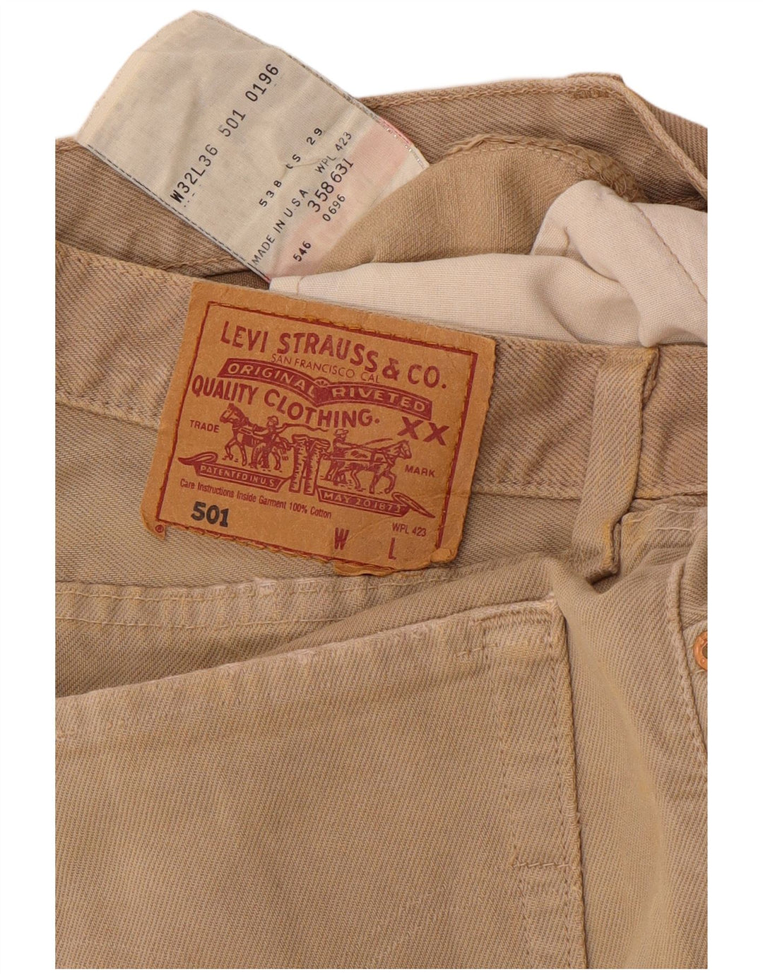 Ανδρικό τζιν σορτς LEVI'S 501 W32 μεσαίο μπεζ βαμβακερό