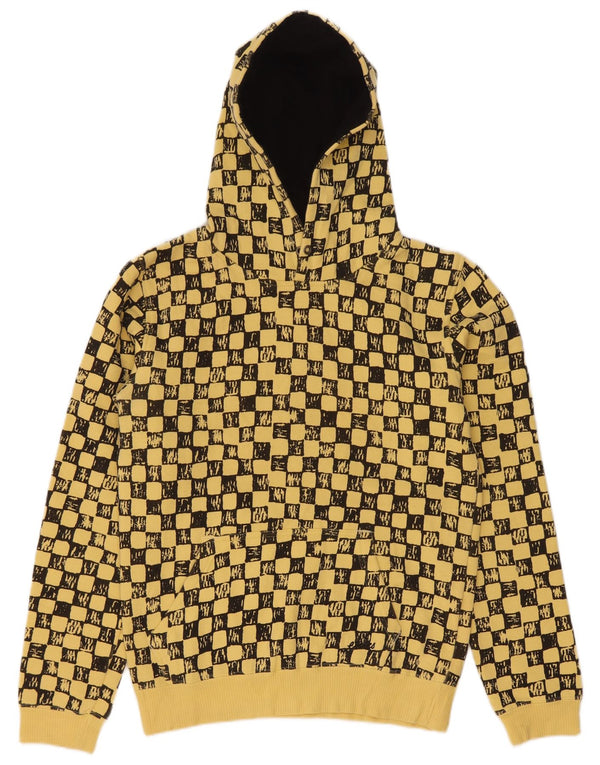 Etnies Mens Hoodie Jumper Large Yellow Check Cotton