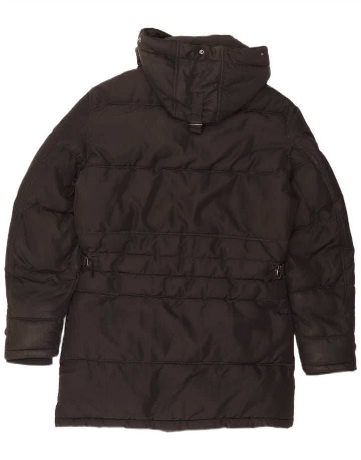 Zara Ανδρικό παλτό με κουκούλα UK 36 Small Black Polyester