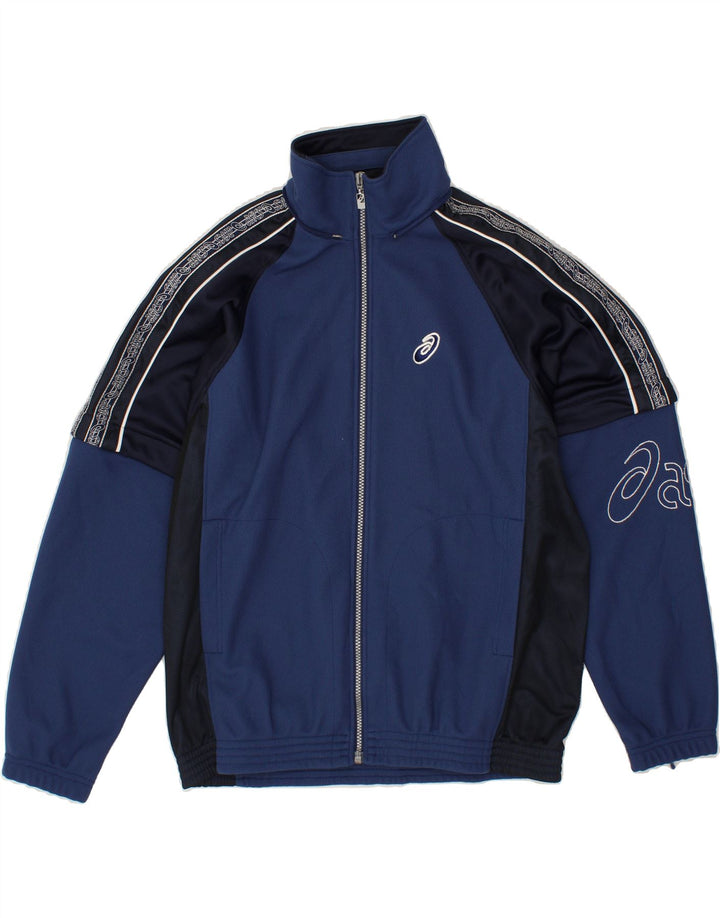 Ανδρική φόρμα γυμναστικής γραφική ASICS Top μπουφάν Medium Navy Blue Colourblock