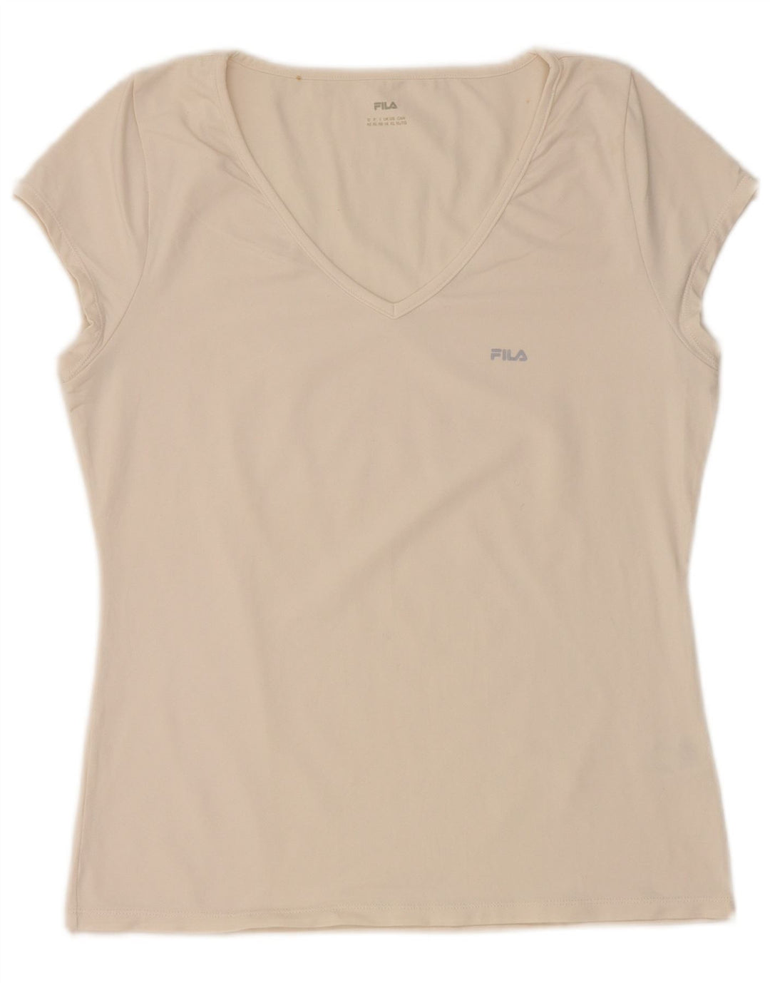 FILA Γυναικείο T-Shirt Top UK 16 Large Off White Nylon
