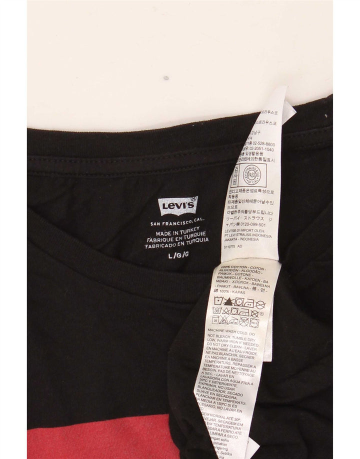 Ανδρικό γραφικό τοπ Levi's μακρυμάνικο μεγάλο μαύρο βαμβακερό