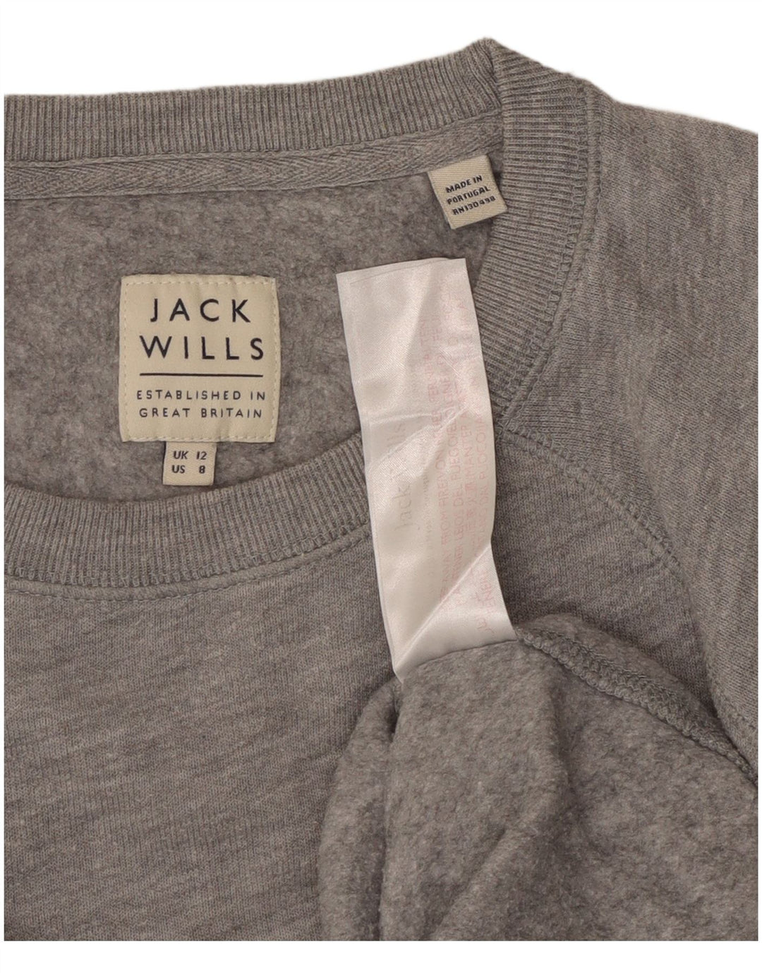 Jack Wills Γυναικεία Φούτερ Jumper UK 12 μεσαίου γκρι βαμβακερό