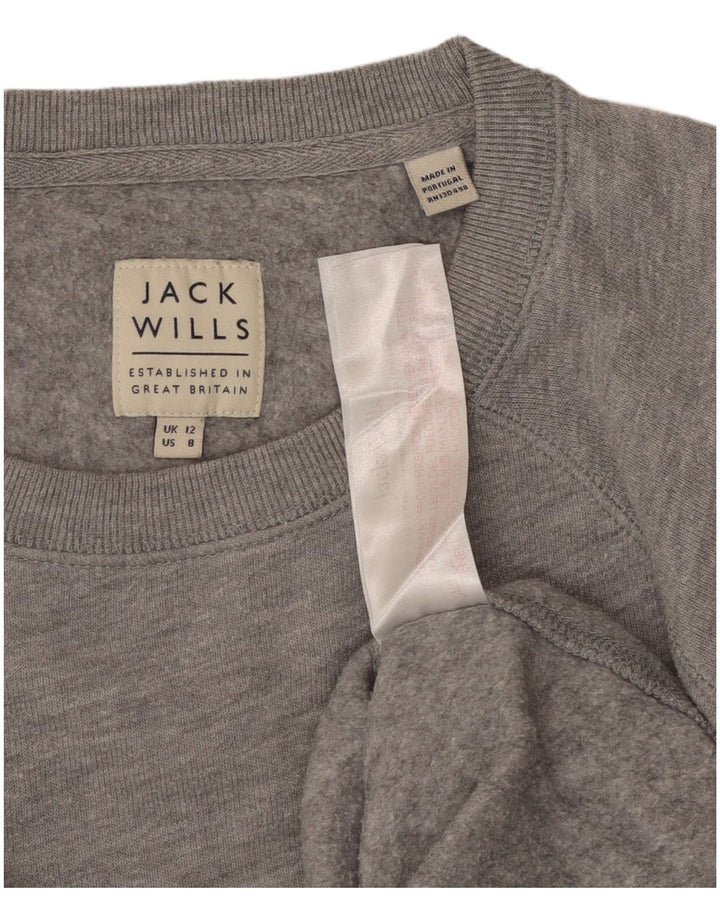 Jack Wills Γυναικεία Φούτερ Jumper UK 12 μεσαίου γκρι βαμβακερό