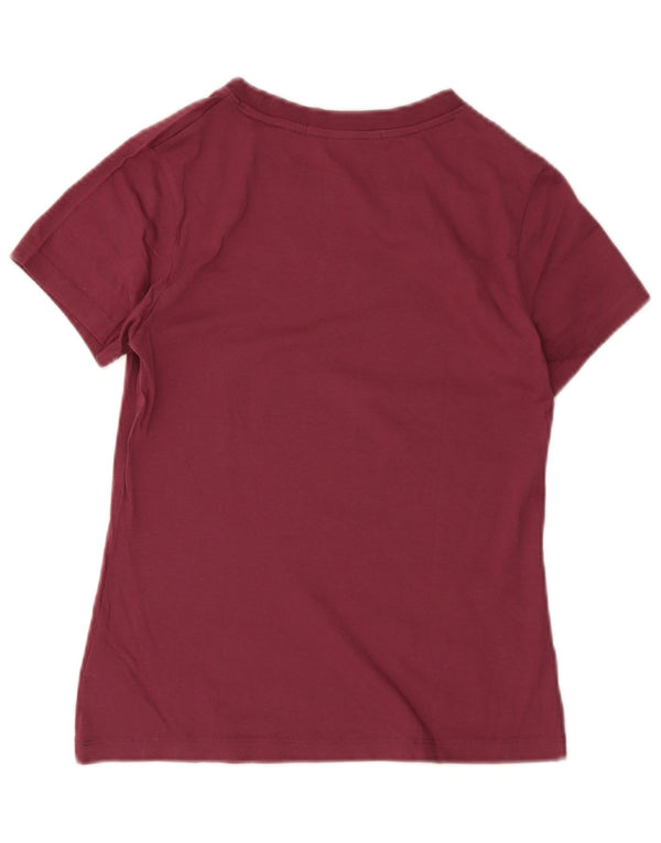 Γυναικείο γραφικό μπλουζάκι Calvin Klein Jeans Top UK 8 Small μπορντό βαμβακερό
