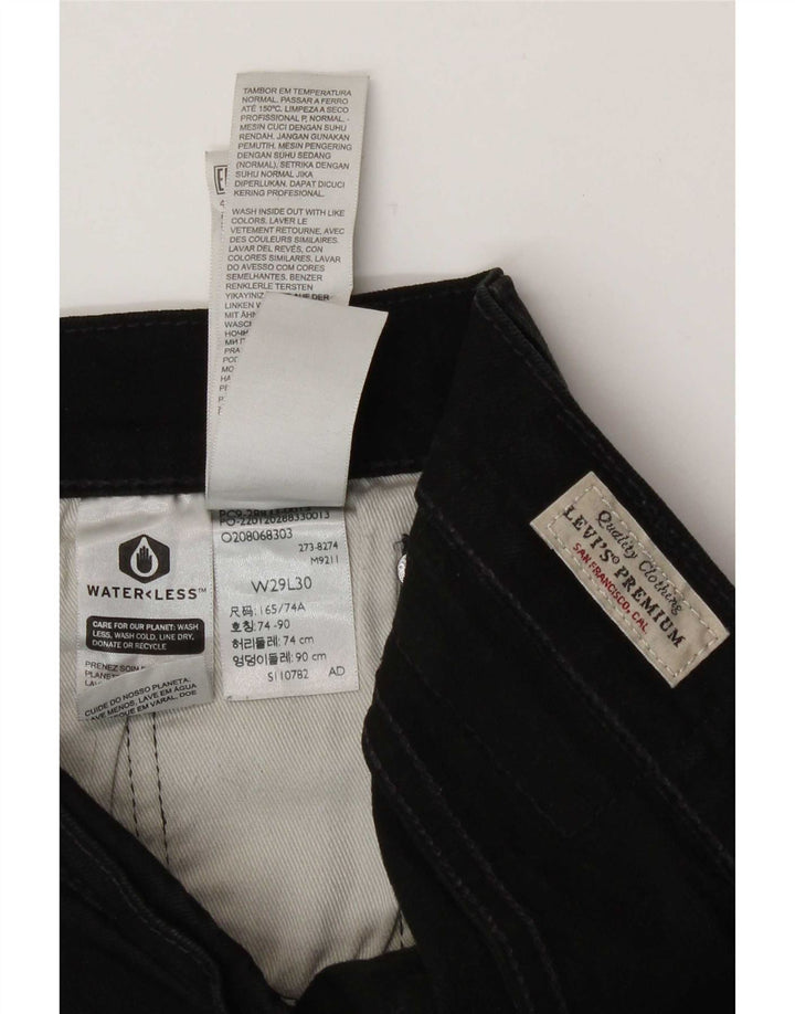 Ανδρικό Skinny Jeans Levi's W29 L30 Μαύρο βαμβακερό