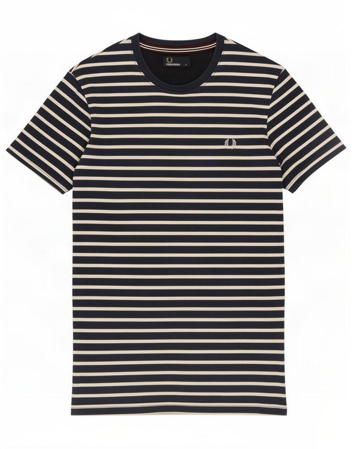 Fred Perry Ανδρικό T-Shirt Top Βαμβακερό μεσαίο μπλε ναυτικό ριγέ