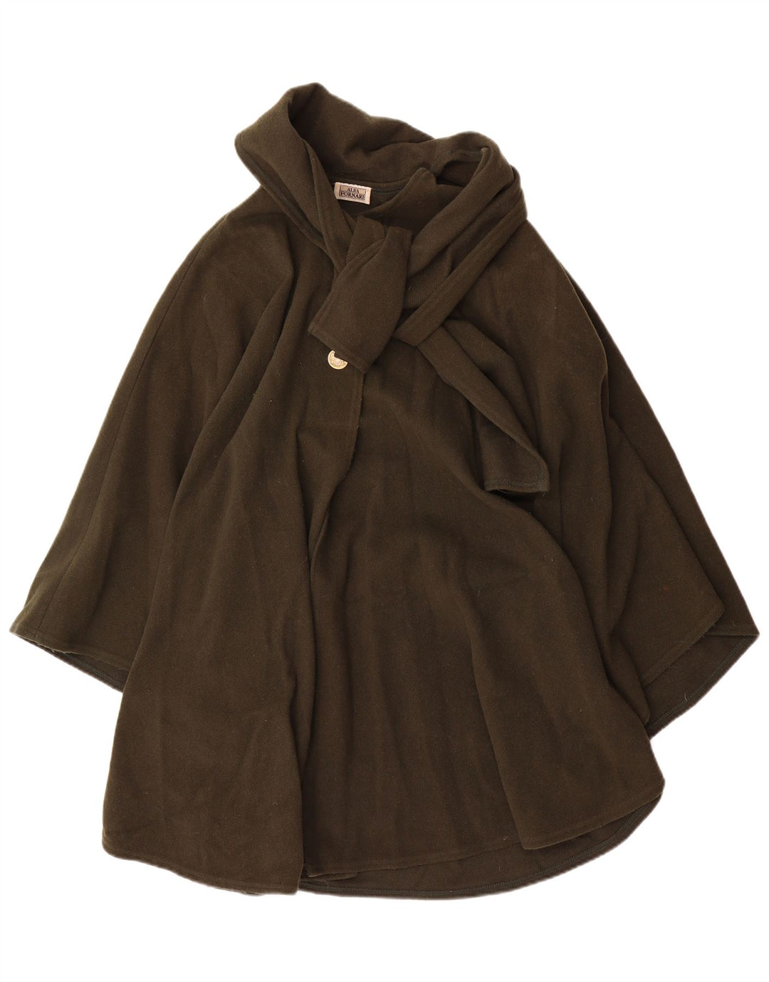 Alba Fornari Γυναικείο Παλτό Poncho One Size Μαλλί χακί