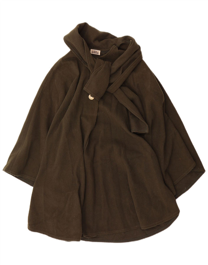 Alba Fornari Γυναικείο Παλτό Poncho One Size Μαλλί χακί