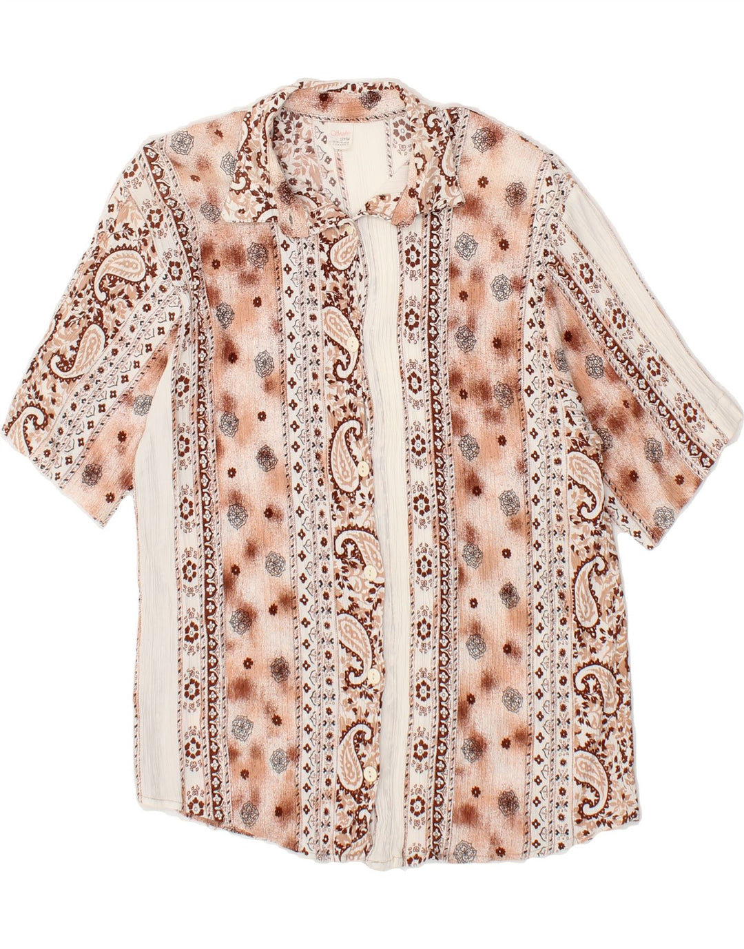 VINTAGE Womens Shirt Blouse UK 16 Large Brown Paisley | Vintage Vintage | Thrift | Second-Hand Vintage | Used Clothing | Messina Hembry 