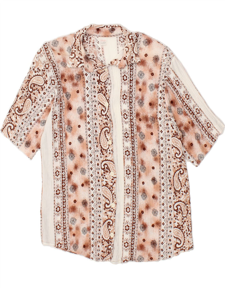 VINTAGE Womens Shirt Blouse UK 16 Large Brown Paisley | Vintage Vintage | Thrift | Second-Hand Vintage | Used Clothing | Messina Hembry 