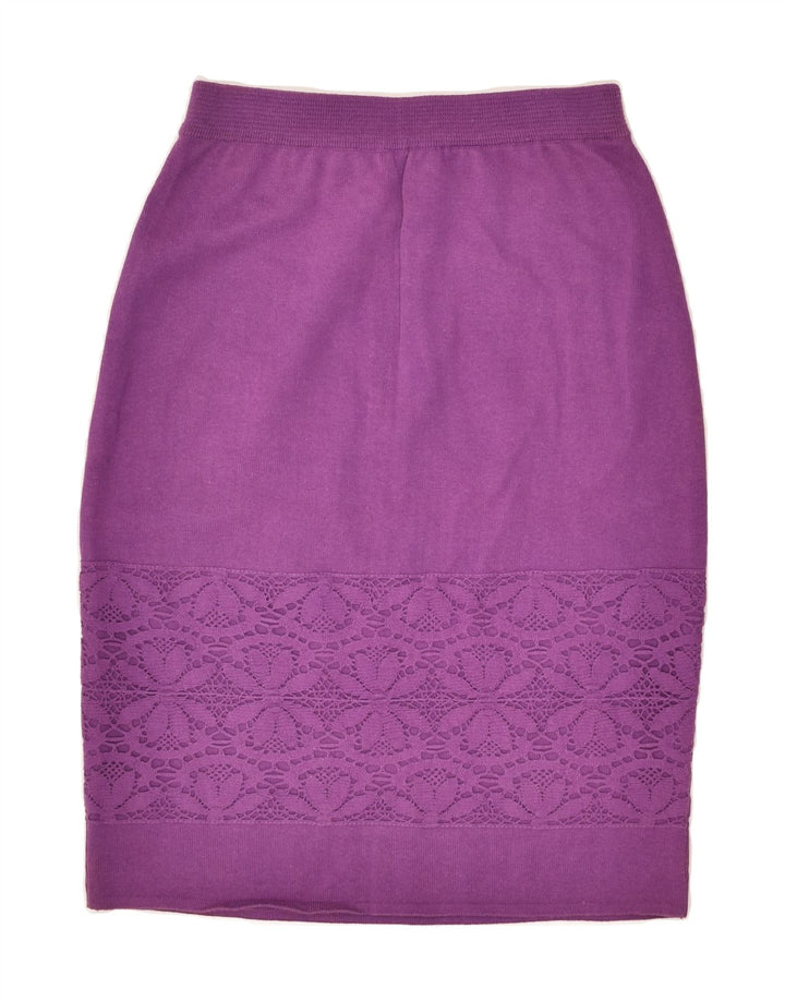 VINTAGE Womens Pencil Skirt W24 XS Purple Cotton | Vintage Vintage | Thrift | Second-Hand Vintage | Used Clothing | Messina Hembry 