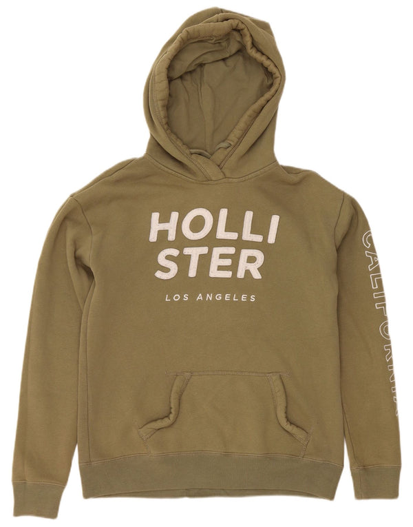 Γυναικείο Hollister Graphic Oversized Hoodie Jumper UK 6 XS Χακί βαμβακερό