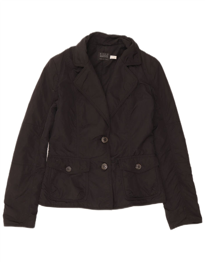 Pinko Γυναικείο μπουφάν 2 κουμπιών σακάκι UK 8 Small Black Polyamide