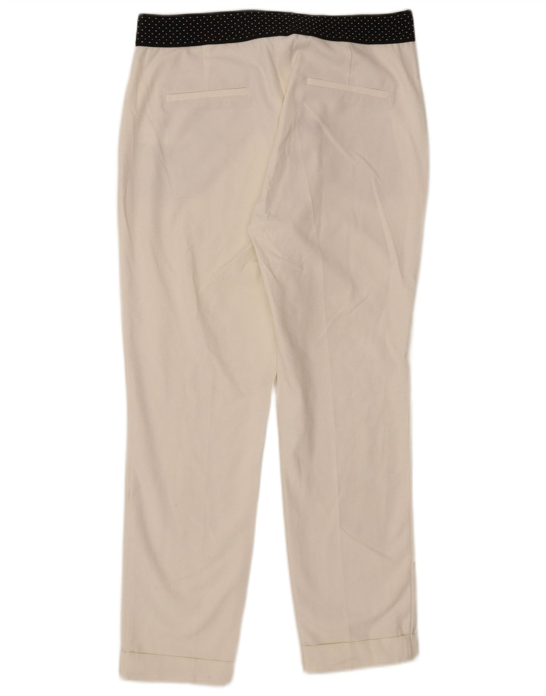 Zara Γυναικείο λεπτό παντελόνι Chino μεγάλο W30 L27 Λευκό πολυεστέρα