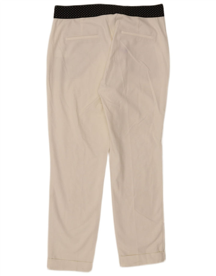 Zara Γυναικείο λεπτό παντελόνι Chino μεγάλο W30 L27 Λευκό πολυεστέρα