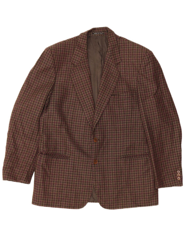 RENATO BARBANO Ανδρικό σακάκι με 2 κουμπιά σακάκι UK 40 Large Brown Check