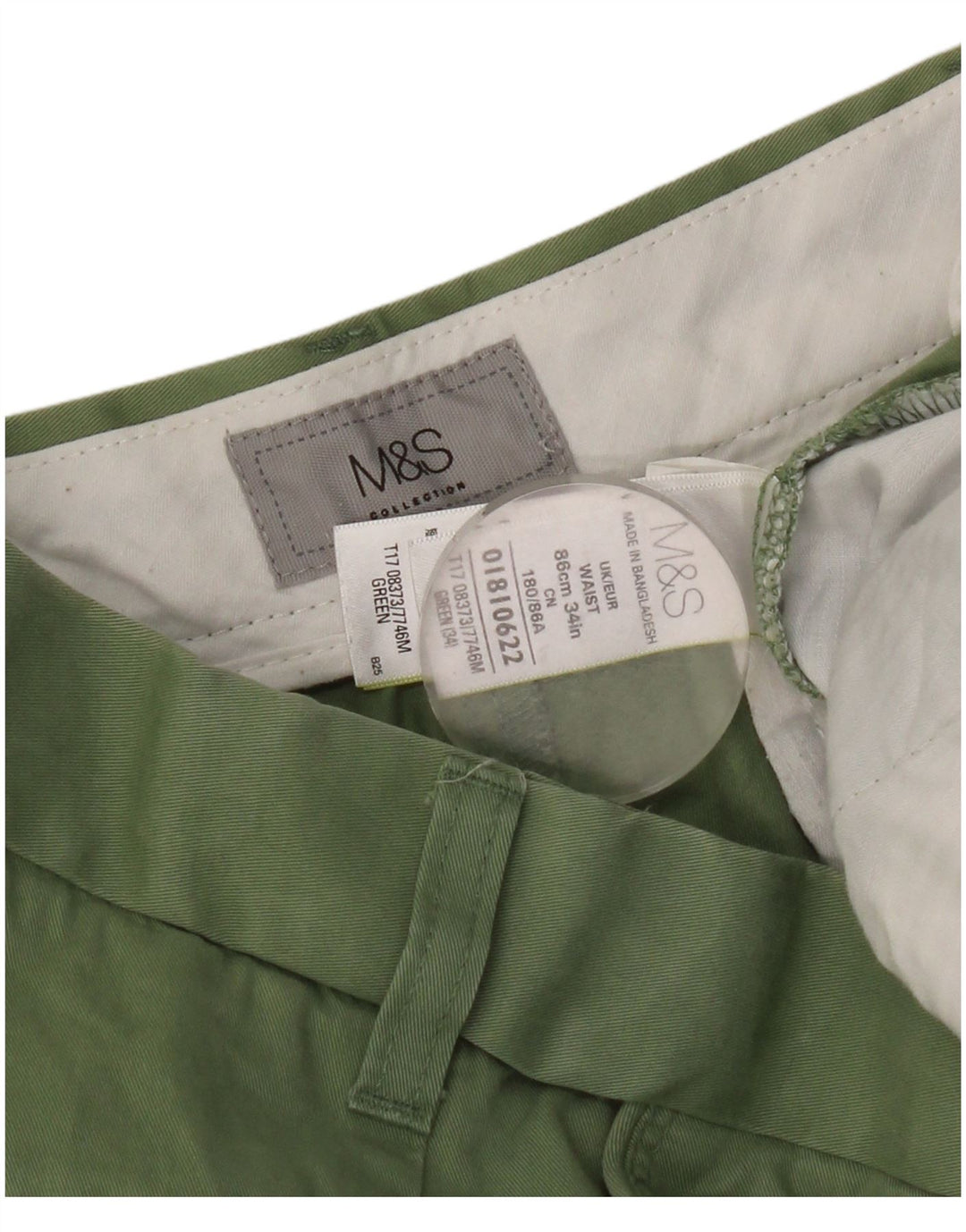 Γυναικείο σορτς Chino Marks & Spencer W34 Μεγάλο πράσινο βαμβακερό