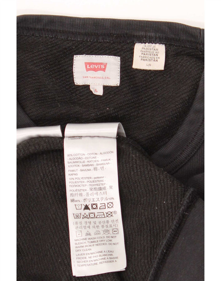 Ανδρικό φούτερ Levi's Graphic Regular Fit Jumper μεγάλο μαύρο βαμβακερό