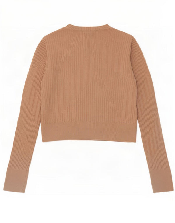 Topshop Γυναικείο πουλόβερ με λαιμόκοψη με λαιμόκοψη UK 12 μεσαία μπεζ βισκόζη